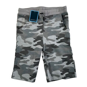 Andy & Evan Bermuda Short Kids 13-14 Gray Camo Drawstring Terry New